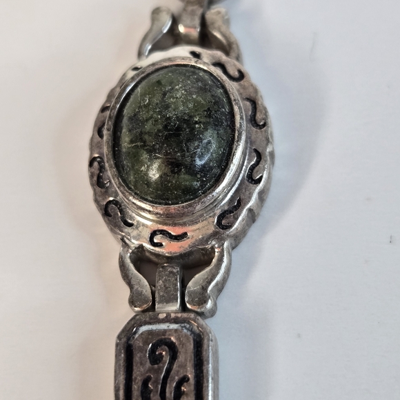 Rare OOAK Vintage Sterling Silver 925 Thailand Chrysoprase Necklace Artisan 43g - Picture 4 of 14